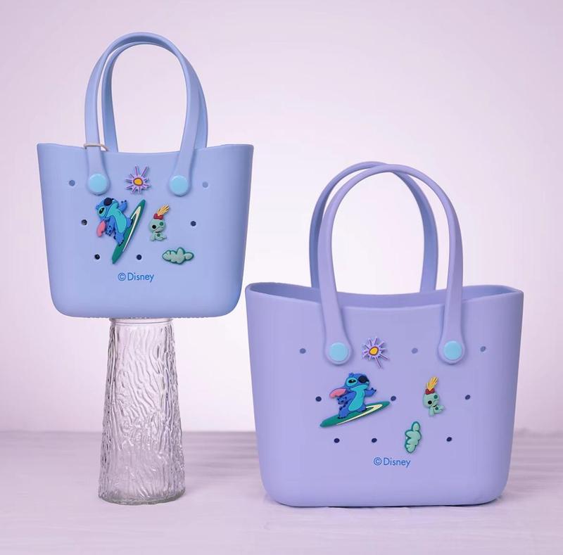 Disney Mini & Large Crocs Tote Bags with Handle, Cute, Durable, and Sturdy EVA Bags Versatile  for School, Work, Tutorials, and Picnics featuring Lotso, Marie, Lucifer Squishable lunch bag for Women Girls Halloween Christmas Holiday Gift