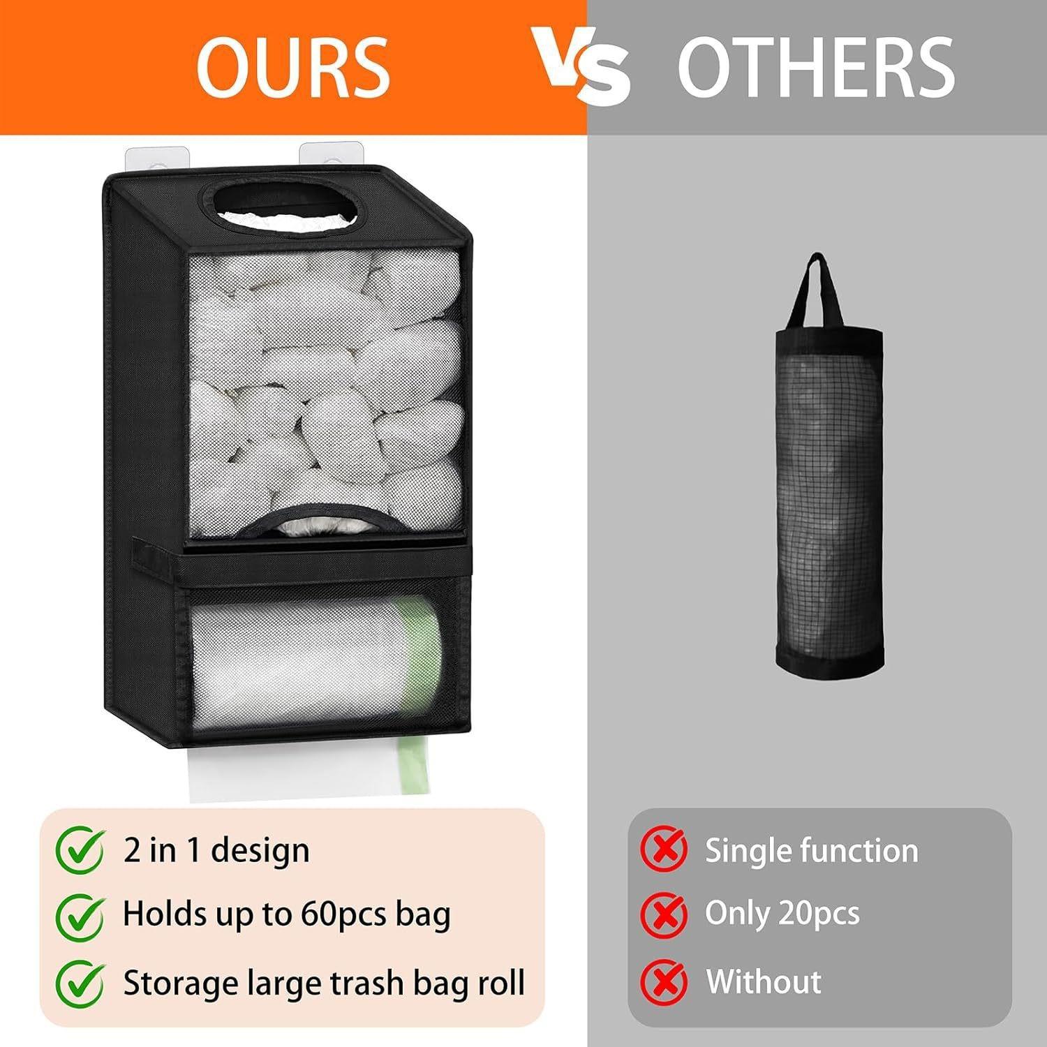 Large Plastic Bag Organizer Rack, Wall-Mounted Design, Oxford Fabric Material, Ideal for Kitchen/bathroom/laundry Room