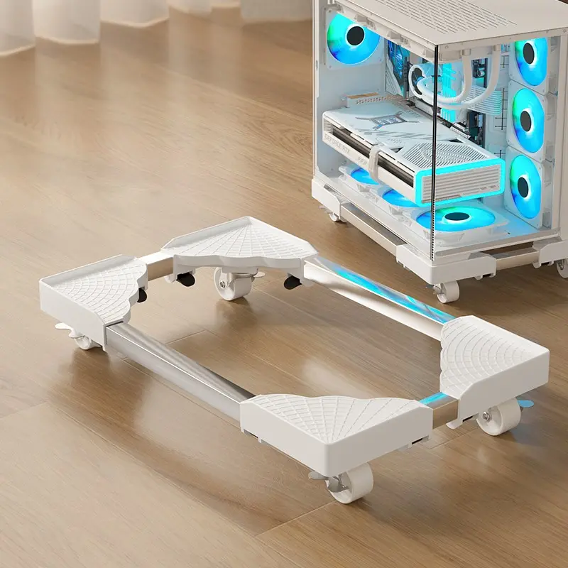 Adjustable Rolling PC Tower Stand with Wheels, Compatible with NZXT H7 Flow (Sun God Case), Mobile Computer Host Base for Desktop & Gaming Setup, Computer Riser