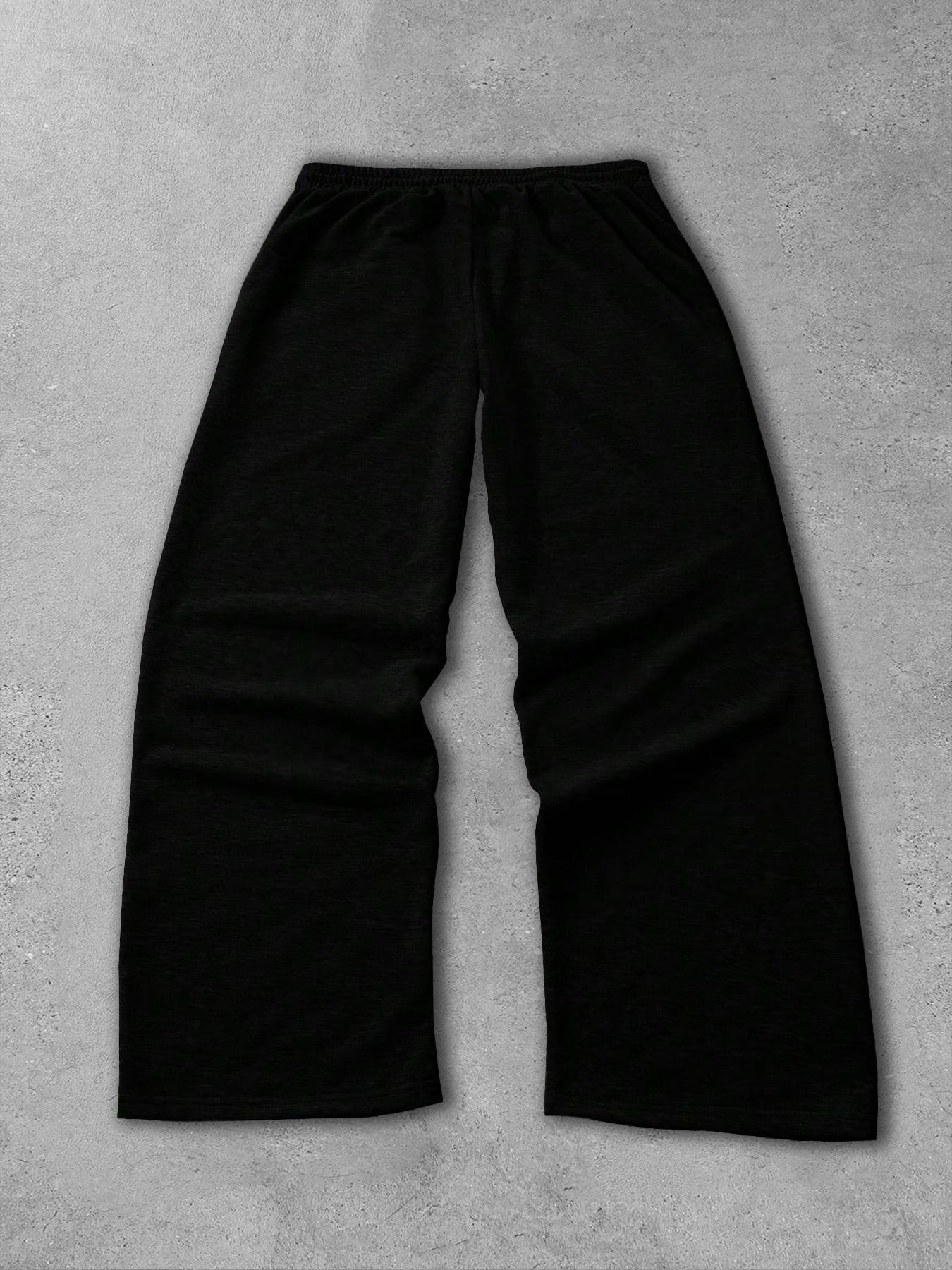 Men's Straight Leg Long Pants Gothic Print, Casual Fashion Bottoms, Comfortable and Stylish, Perfect for Daily Wear