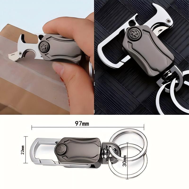 Multifunctional keychain, car keychain, key pendant, fidget spinner keychain, portable bottle opener, express knife, mobile phone holder, pressure-sensitive small gift, Christmas gift, men, home use