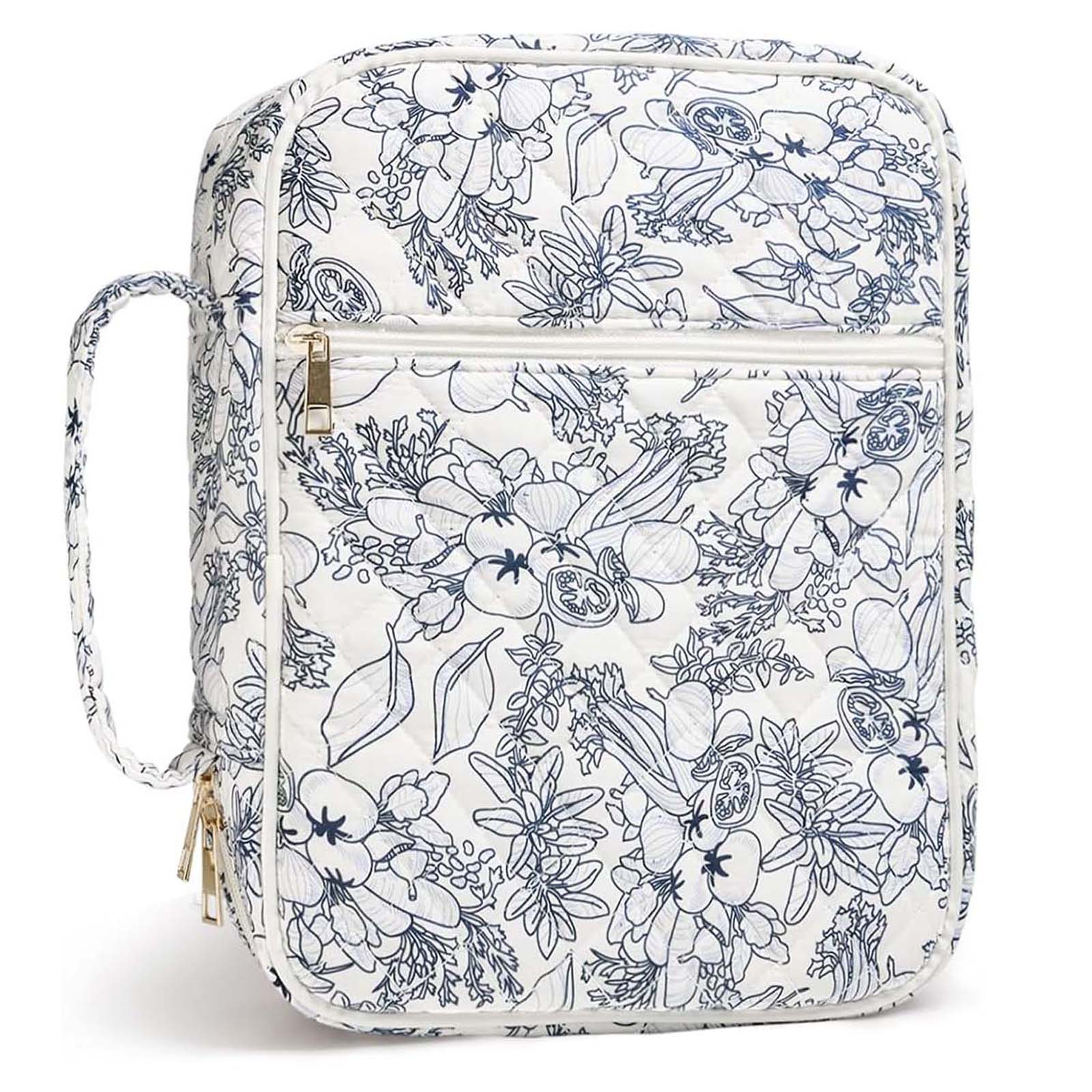 Bible Cover Case for Women Large Bible Cover with Durable Handle Quilted Bible Carrying Case for Girls Bible Study Supplies Accessories, Mother Day, Christmas Christian Gifts for Women