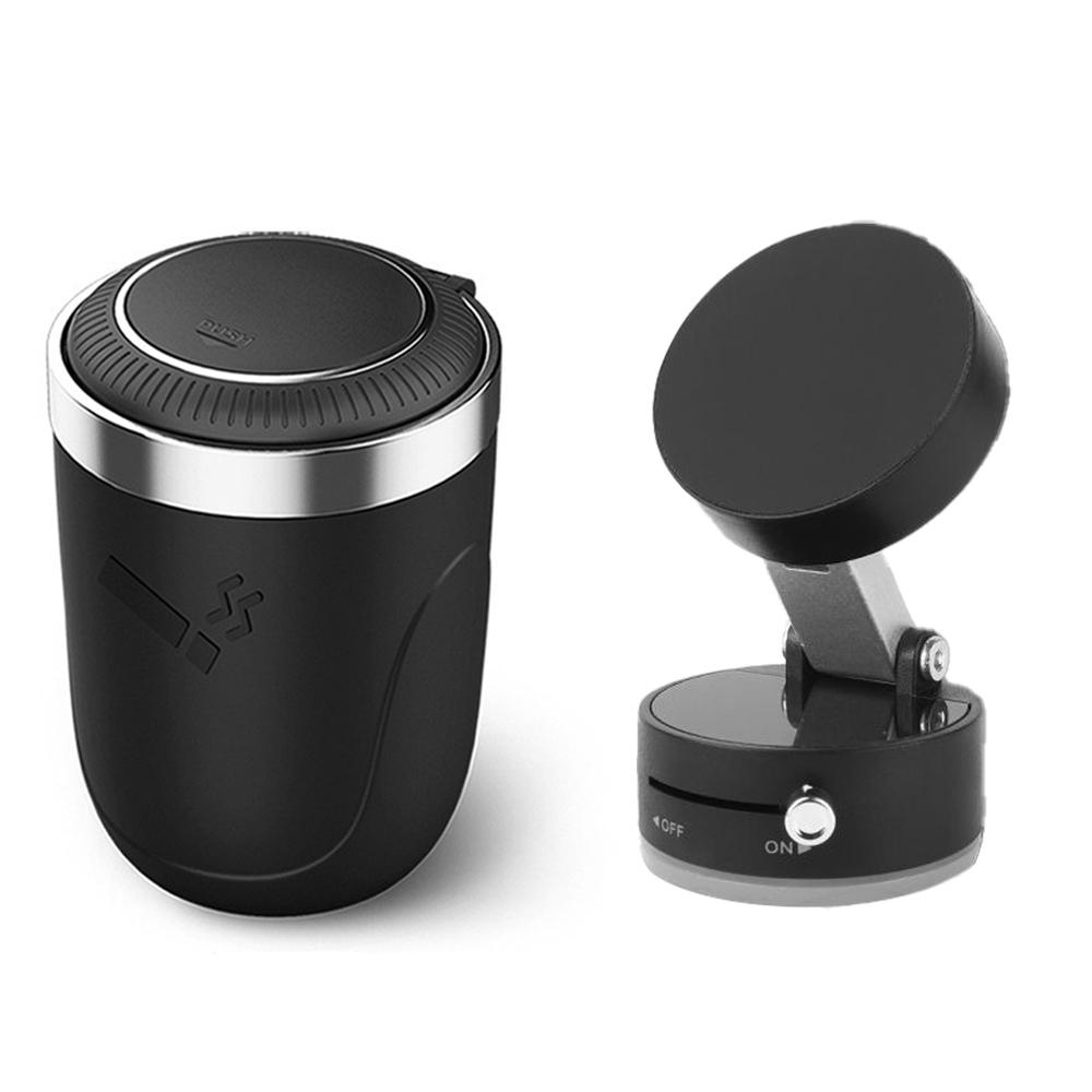 Portable Car Ashtray with LED Light, Car Cigarette Ash Tray with Lid, Detachable Stainless Steel Car Ashtray, Car Interior Accessories for Most Cars, Automotive, Holder