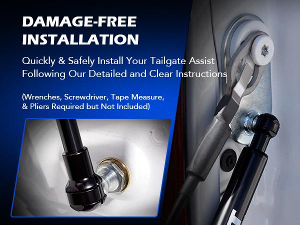 Orion Motor Tech Truck Tailgate Assist Compatible with 2009-2025 Dodge Ram 1500 2500 3500, Pickup Tailgate Lift Assist Kit 2009 2010 2011 2012 2013 2014 2015 2016 2017 2018 2019 2020-2025 Dodge Ram