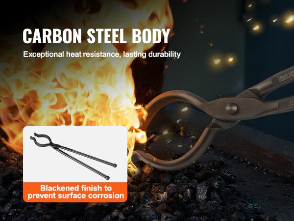 VEVOR Blacksmith Tongs, 18 V-Bit Bolt Tongs, Carbon Steel Forge Tongs with A3 Steel Rivets, for Long, Irregular, and Nail-shaped Forgings, for Beginner and Seasoned Blacksmiths and Bladesmiths