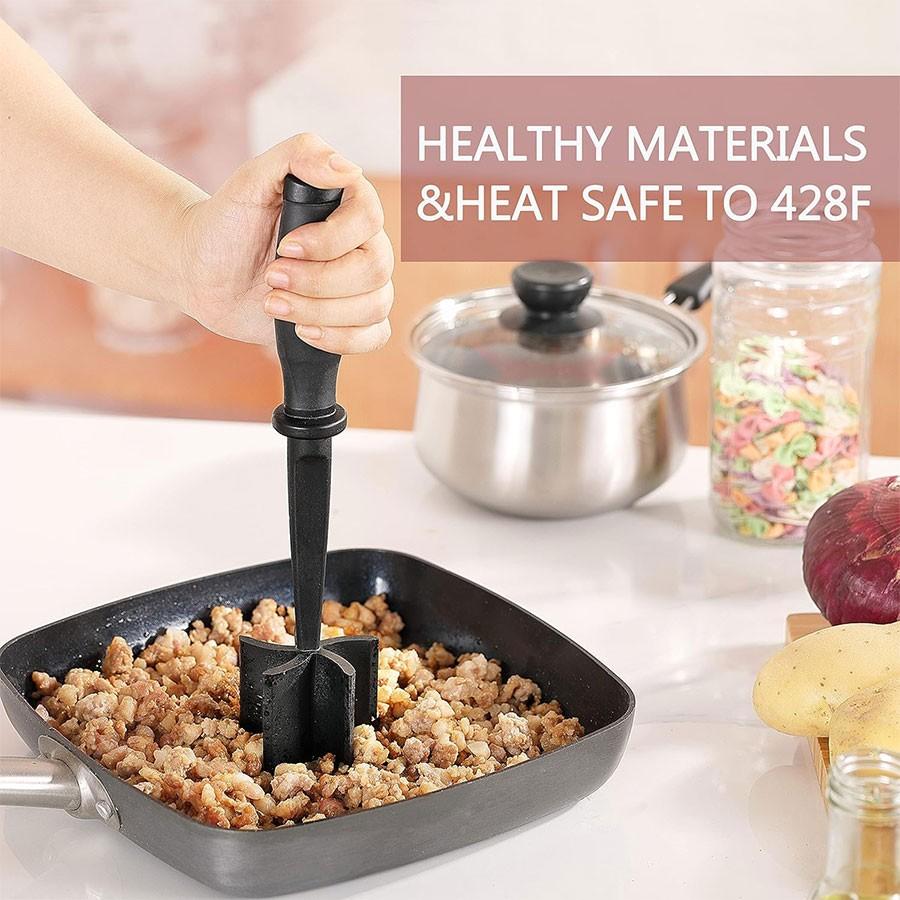 Meat Grinder for Ground Beef and Hamburgers, Heat-Resistant 5-Bend Blade, Nylon Meat Tenderizer, Kitchen Tool for Mixing and Chopping, Utensils, Kitchen Tools and Gadgets