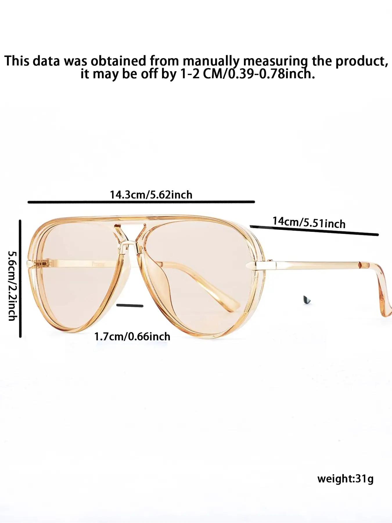 Unisex Vintage Trendy Tinted Lens Sunglasses, Retro Aviator Sunglasses, Fashionable Sunglasses for Men & Women for Everyday Use, Trendy Casual Sunglasses