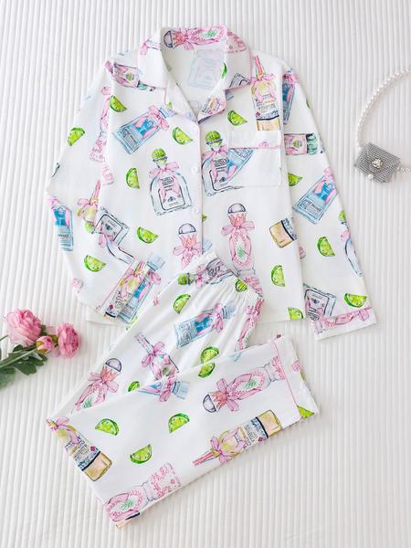 Elegant Women #39 s Spring Autumn Pajama Set Heart Pattern Long Sleeve Top Elegant Women #39 s Spring Autumn Pajama Set Heart Pattern Long Sleeve Top