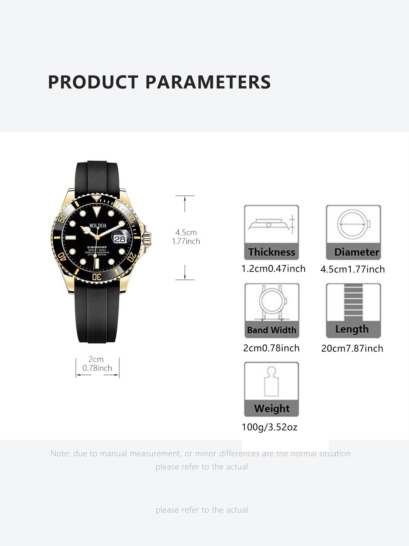 A men's black silicone strap with a niche high-end feel, high-end Korean casual quartz watch, Analog Display, Quartz Movement, Black Silicone Band