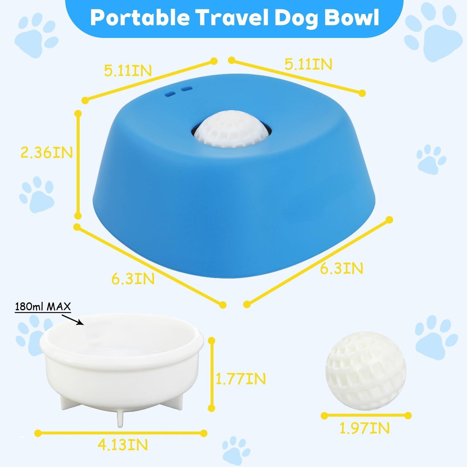Anti-Gulping Dog Slow Feeder Bowl - Lick Mat Alternative with Movable Ball, Durable TPR Pet Treat Dispenser for Stress Relief, Easy to Clean Dishwasher Safe Dog Feeding Toy