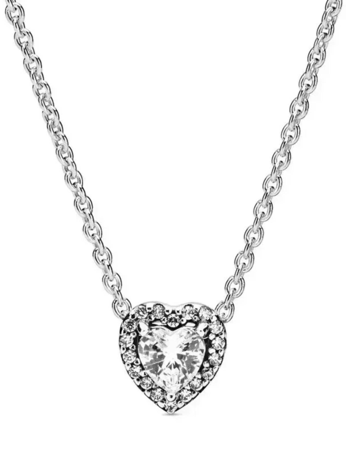 925 Sterling Silver Necklace, Minimalist Elevated Heart Design, Elegant Women's Jewelry, Perfect Gift for Her, High-Quality Craftsmanship