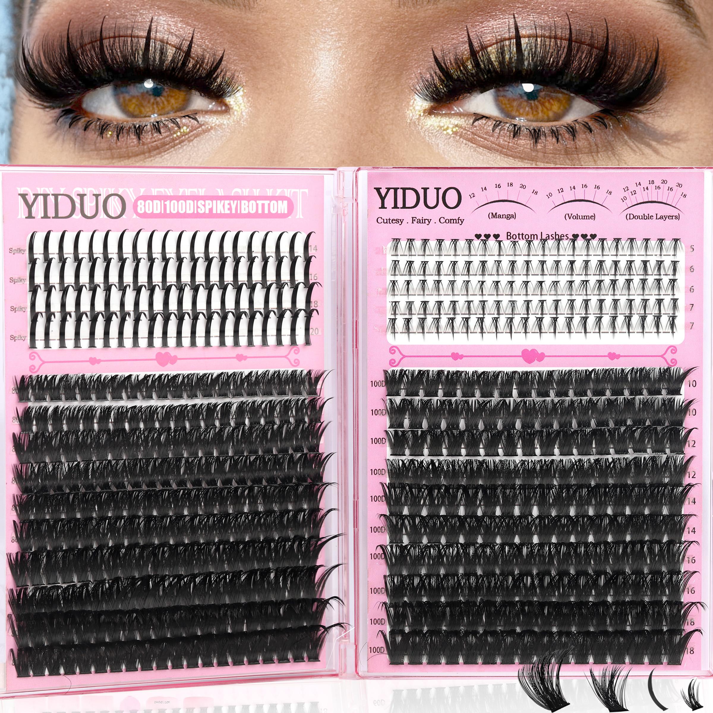 4-6 Styles Bottom/Spiky 40D-300D Volume Lash Clusters, Diy Individual Lashes, Fluffy 5-20mm D-Curl Eyelash Extensions for DIY at Home, Soft Comfortable and Easy to Apply for Natural Daily Makeup Look