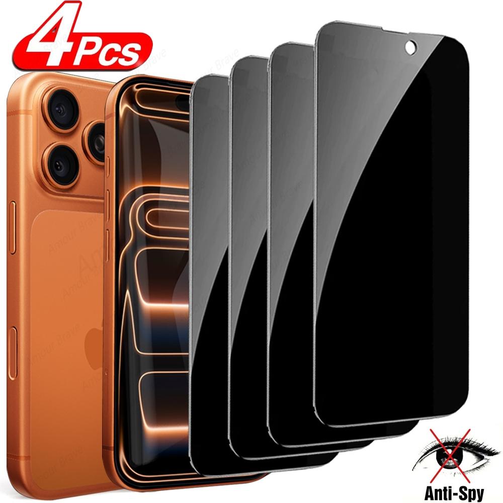 4 Counts Privacy Screen Protector for iPhone 17 Pro Max, Tempered Glass Screen Film for iPhone Air, High-Quality Protective Scratch-Resistant Film for iPhone 17 Protection
