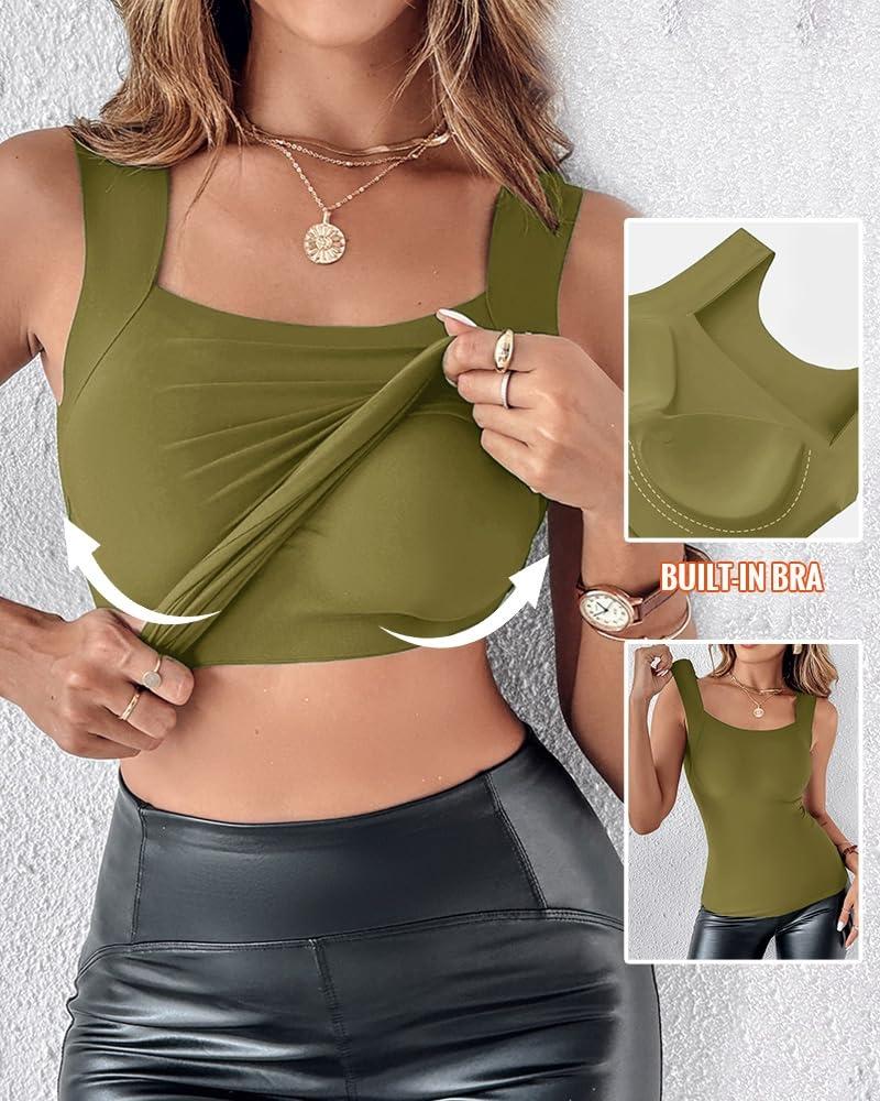 High Stretch U-Neck Shapewear Camisole for Women Slim Fit Sleeveless Workout Tank Tops