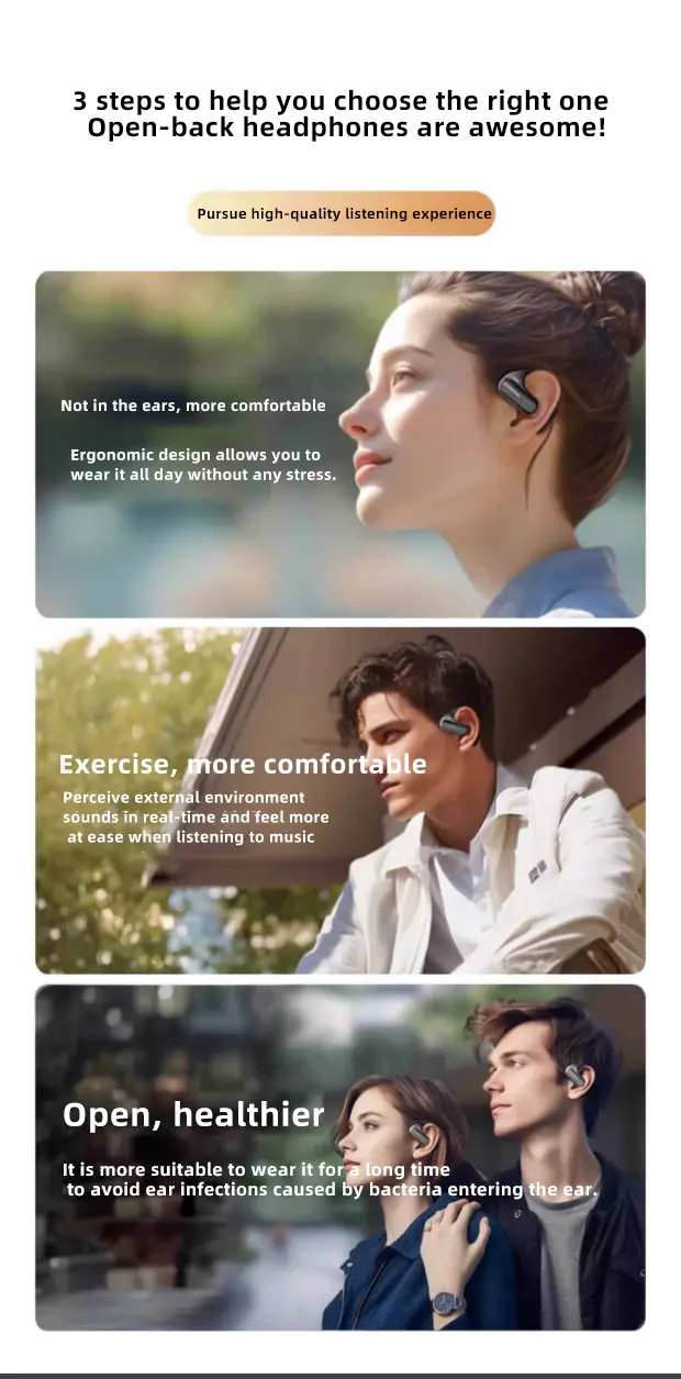 Monster Open Ear Headphones AC320,  Wireless Earbuds Bluetooth 5.4 with Clear Talk, Stylish Rotating Case with Lanyard, Type-C Charging, Comfort Fit, 24H Playback, Water Resistant Sport Earbuds - SummerWins - DealsForYouDays