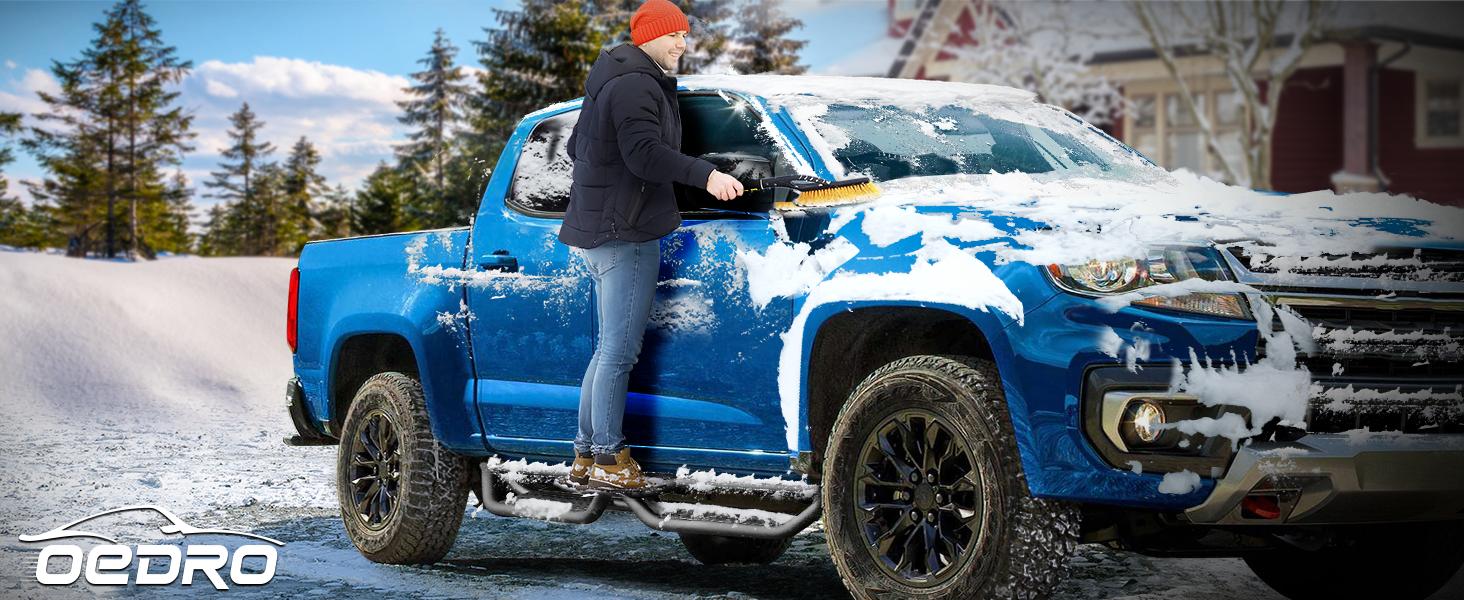 OEDRO Running Boards Fit for 2019-2025 Chevy Silverado GMC Sierra 1500 Crew Cab, 2020-2025 2500HD 3500HD, Two-Stair Side Steps Rail Drop Nerf Bars Carbon Steel Pedals (Excl 2019 1500 LD/Limited)