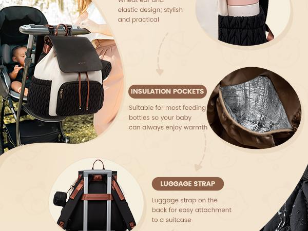 LOVEVOOK Diaper Bag Backpack, Small Baby Bag, Cute Baby Diaper Bag, Stylish Water-Resistant Travel Baby Bag for Mom, Baby Backpack with Changing Pad, Stroller Straps -Khaki TikTokShopBlackFriday Christmas Gift Ideas