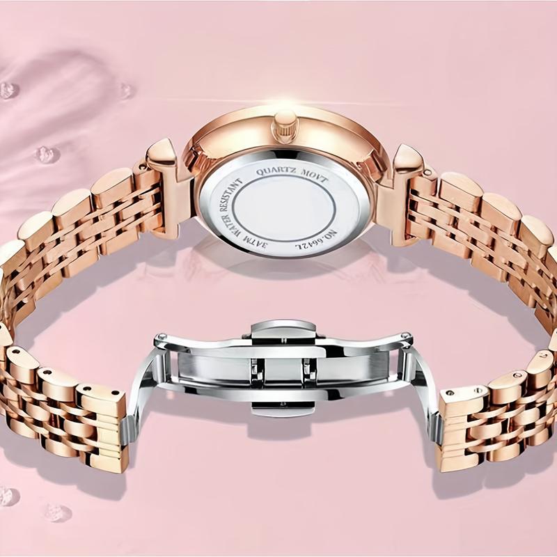 Women's Elegant Luxury Quartz Watch with Diamond-Cut Crystal Rhinestone Face & Ultra-Thin Stainless Steel Band Christmas Gift for Sister