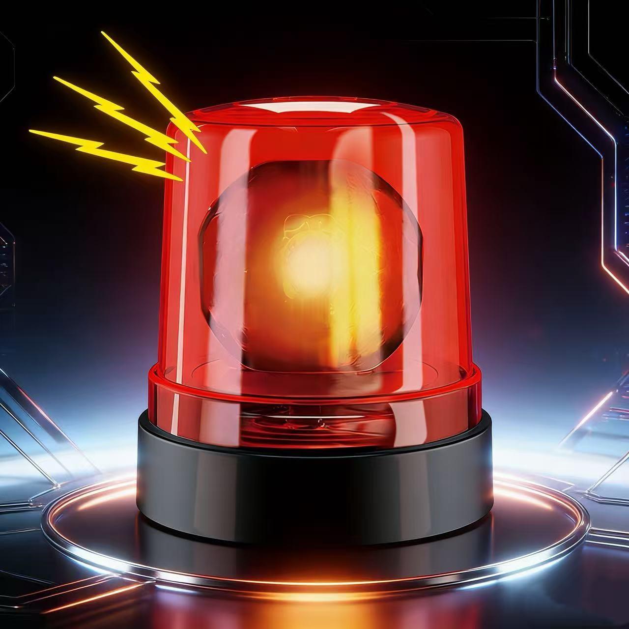 Electric Warning Light Toy, Child Firefighter and Police Role Play, Flashlight and Sound Effects, Magnetic, Adhesive to Doors and Cars