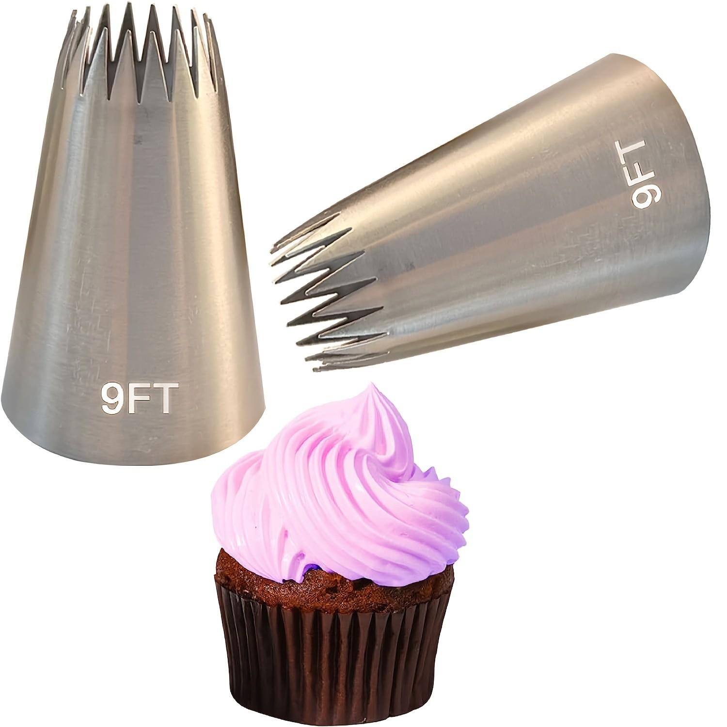 4pcs Large Cake Decorating Piping Tips for Cupcakes and Baking, Stainless Steel Icing Piping Nozzle Cake Decorating Pastry Tips Tool