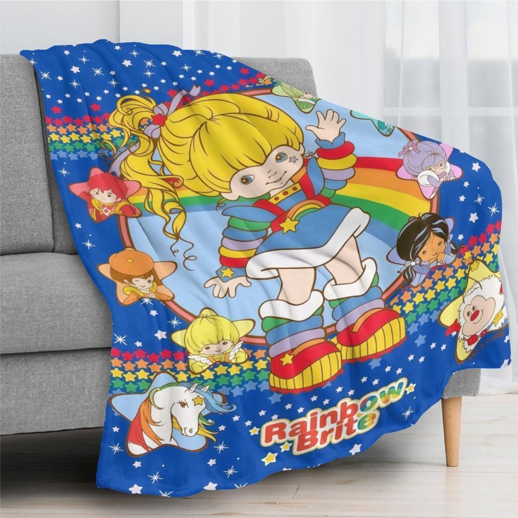 Rainbow Brite Starry Sky Throw Blanket, 80s Nostalgic Cartoon Art, Soft Flannel Fleece for Retro Lovers, Ideal Kids Gift & Couch Accent Rainbow Brite Starry Sky Throw Blanket, 80s Nostalgic Cartoon Art, Soft Flannel Fleece for Retro Lovers, Ideal Kids Gift & Couch Accent