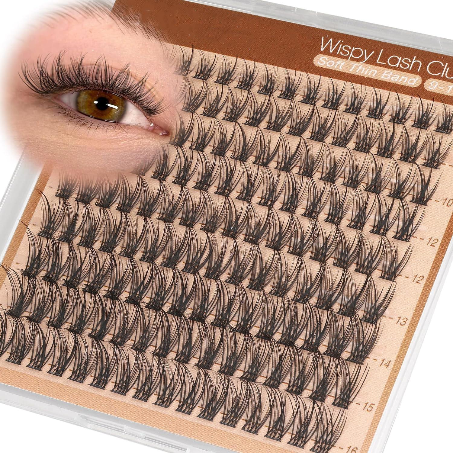 Comic Fine Curl Beauty Eyelash Clusters, Natural Fluffy Soft, 9-16mm Mixed Lightweight DIY Lashes, Suitable for Daily and Cat Eye Makeup