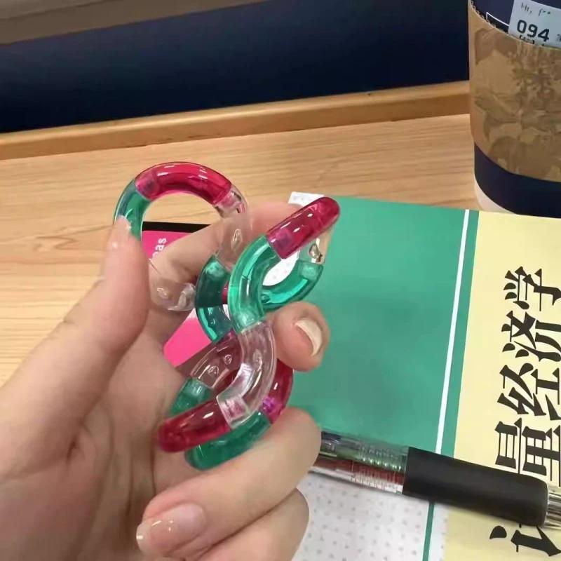 Deformable Rope Fidget Toy Deformation Rope Knot Pressure Stress Relief Toys Rrainbow Color Anti Stress Deformable Rope Best Toy