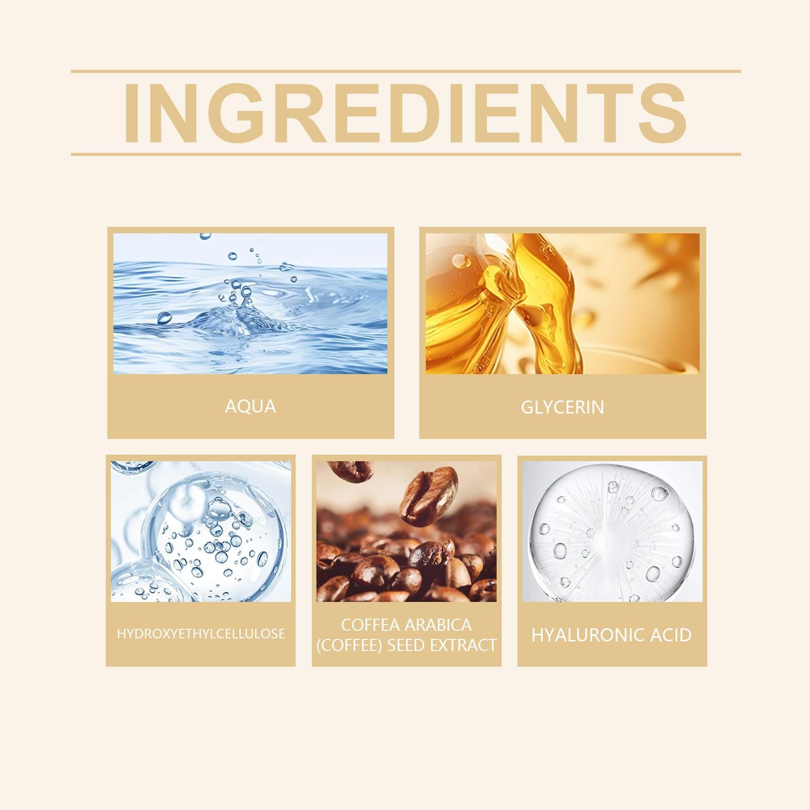 Caffeine Eye Serum with Collagen and Hyaluronic Acid, Firming and Moisturizing, Home/travel Eye Care, Skin Treatment