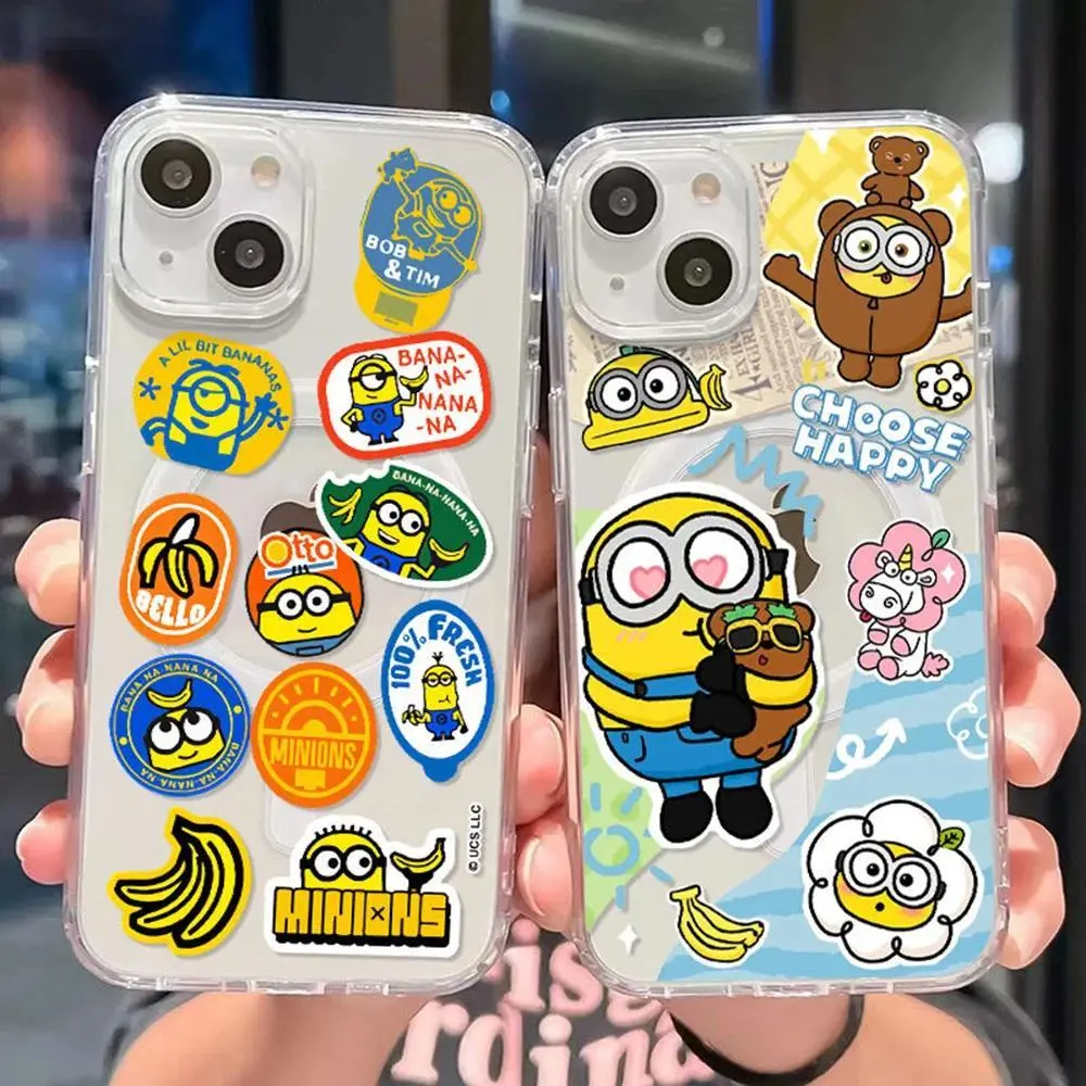 Minions MagSafe Magnetic Smartphone Casing - Anti-Drop, Full-Coverage Aesthetic Printed Soft TPU Cellphone Accessories for iPhone 17 Pro Max/Air, 16-11 Plus Pro Max & Samsung S26-S21 FE Plus Ultra Devices, Protection, Wireless, Resistance