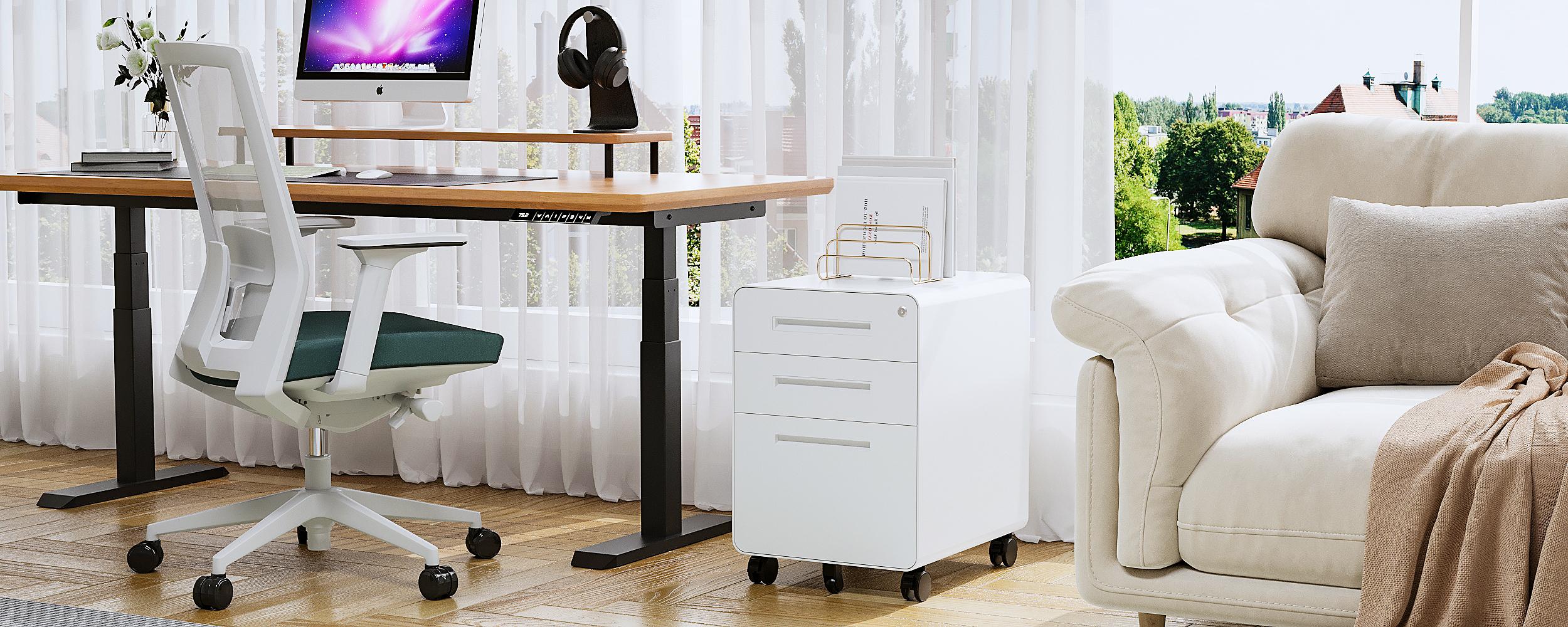 Letaya File Cabinet, 3 Drawer Filing Cabinets for Home Office with Lock Mobile Under Desk Fully Assembled Cabinet