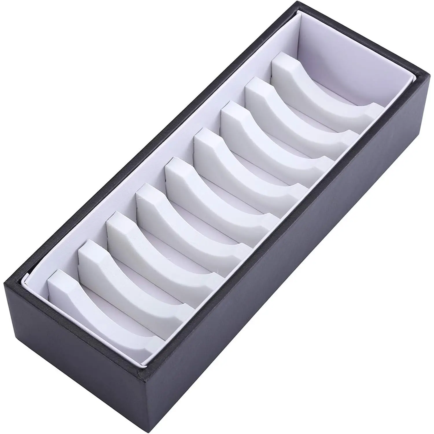 Bracelet Organizer Box with 10 Grooves, PU Leather Bracelet Holder and Bangle Organizer Tray,  Bangle Storage Box for Bracelets, Bangles and Cuffs, Display Holder