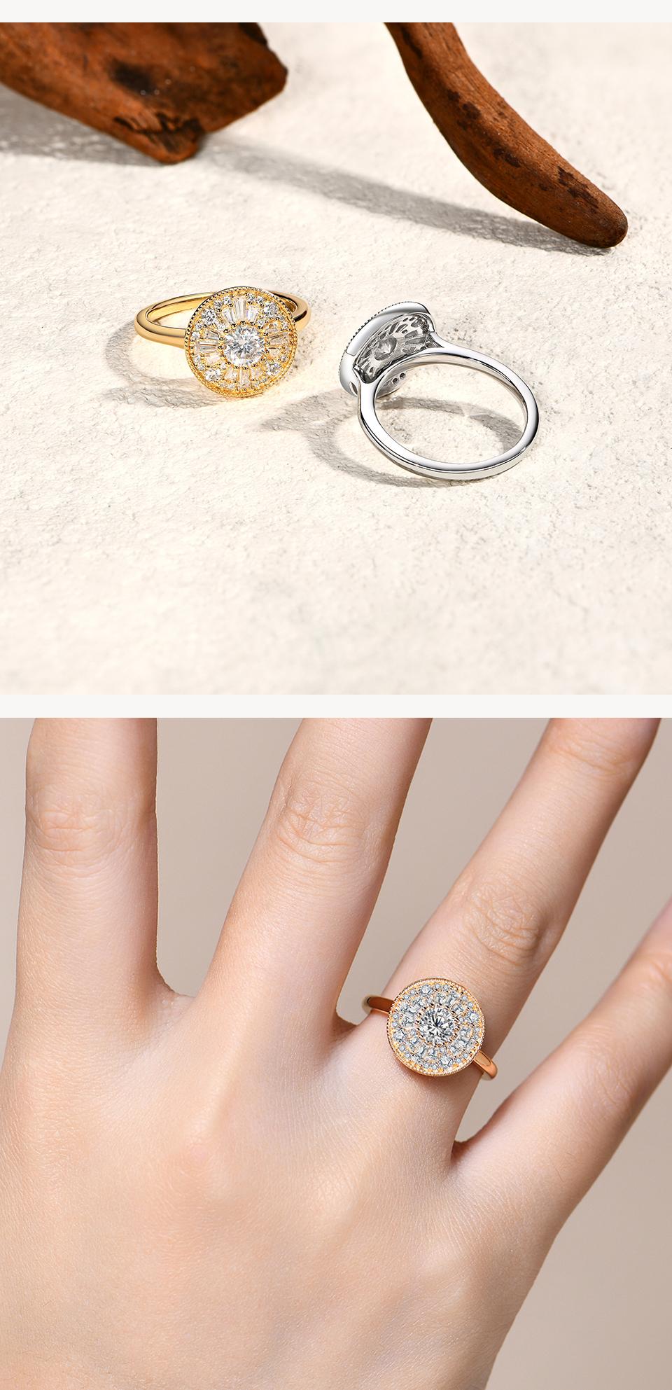 Luxury D Color Total 1.54CT Synthetic Moissanite Ring for Women Anniversary Engagement Ring Fine Jewelry Gift R247 SpringStatements