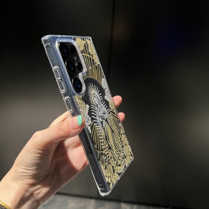 Virgin Mary Pattern Phone Case, All-inclusiveClear Soft TPU Shockproof Cover PhoneAccessories Compatible with Samsung S24Ultra S23Plus S22Plus S23 S22 Virgin Mary Pattern Phone Case, All-inclusiveClear Soft TPU Shockproof Cover PhoneAccessories Compatible with Samsung S24Ultra S23Plus S22Plus S23 S22