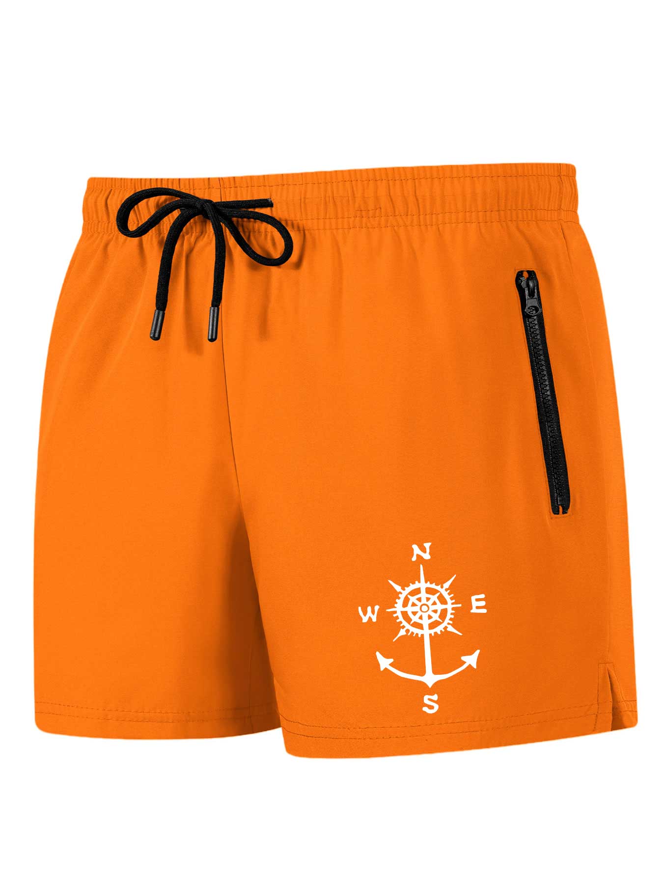 Vacation vibes! Men's quick-drying drawstring swim trunks, Swimwear Shorts, casual summer beach shorts with a unique anchor pattern, ideal for summer, the beach, the pool, and swimming.