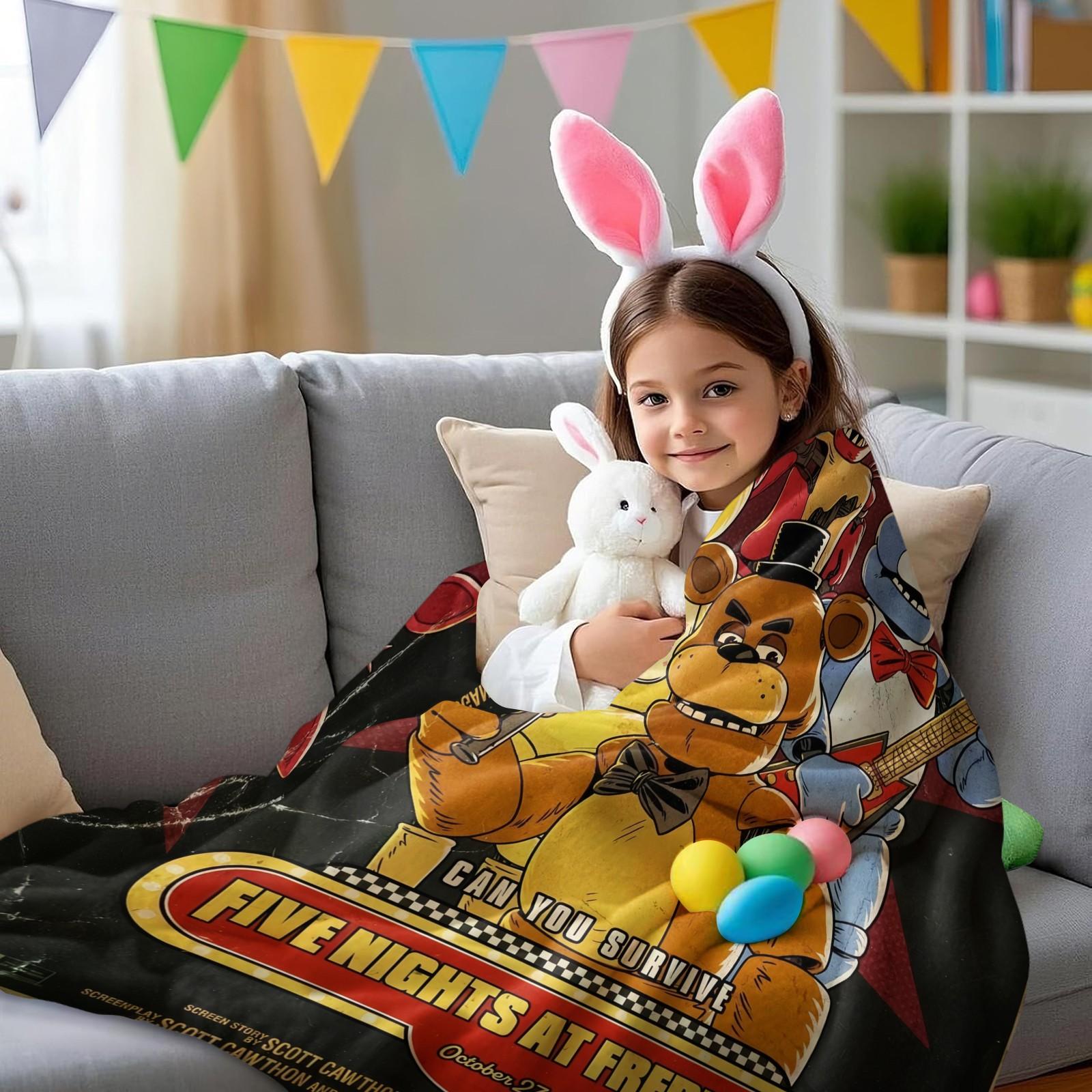 Five Nights at Freddy's Pattern Throw Blanket for All Seasons, Ideal for Bed Sofa Car Room Decor, Perfect Gift Idea, Patterned Blanket