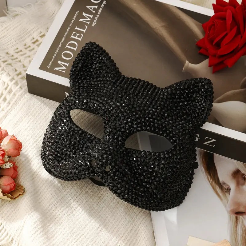 Sparkling Rhinestone Mask for Women, High-End Party Costume, Half-Face Diamond Mask, Fashionable Ball Prom Accessory