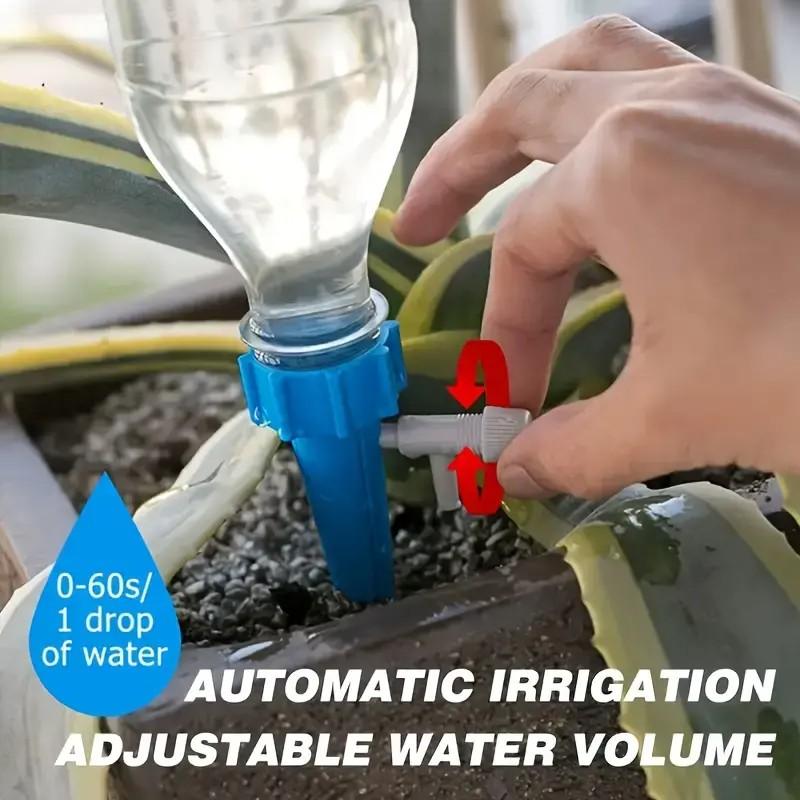 10pcs Automatic Flower Watering System, Drip Irrigation Timer, Home Potted Plant Tool, Auto Watering Nozzle, Garden & Conservatory Use