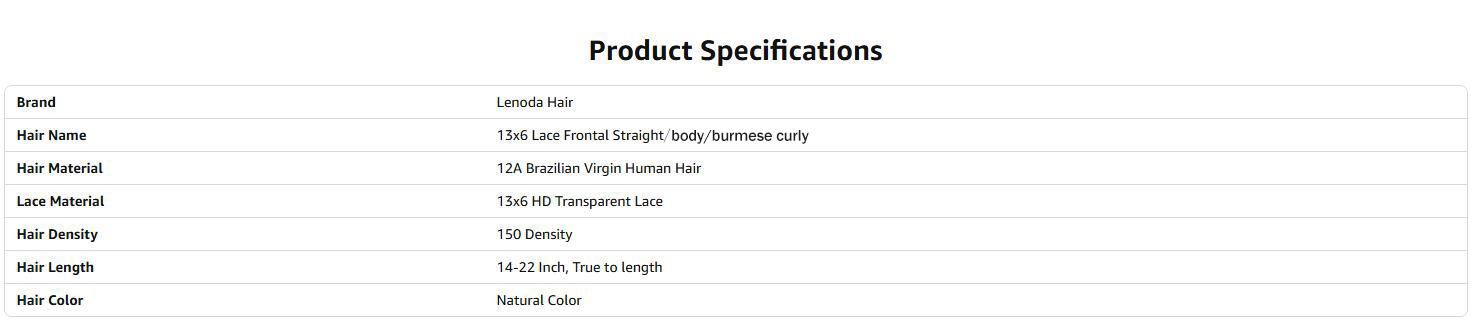 Lemoda 13x6/13X6/5X5/4X4 Lace Frontal 14-22 Inch Burmese Curly /Straight/Body/Deep/Water Wave HD Transparent Lace Frontals 12A Brazilian Virgin Human Hair Lace Frontal Closure Natural Black