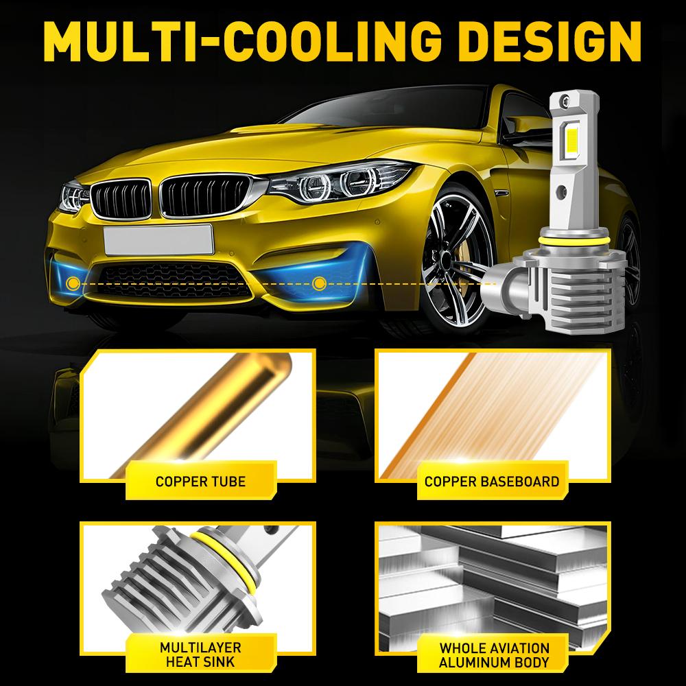 AUXITO 2x H10 9415 100W 6500K White LED Headlight Fog Light Driving Bulbs M6