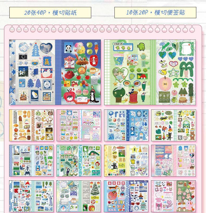 30Pcs Cute Sticker Book Laptop Decorative Stickers Aesthetic Scrapbooking Journaling Stickers Kids Gift Korean Stationery