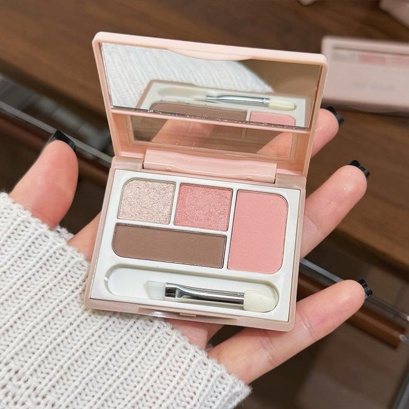 Aegyosal Four-Color Eyeshadow Palette, Mixable Pigments for All Skin Tones, Natural Contour & Brightening, Daily Makeup Essential