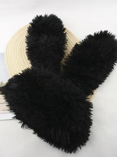 Cute Long Bunny Ear Plush Hat, Warm Ear Protection, Halloween Party Costume, Thickened Fisherman Cap, Fashion Street Accessory, Funny Bunny Hat