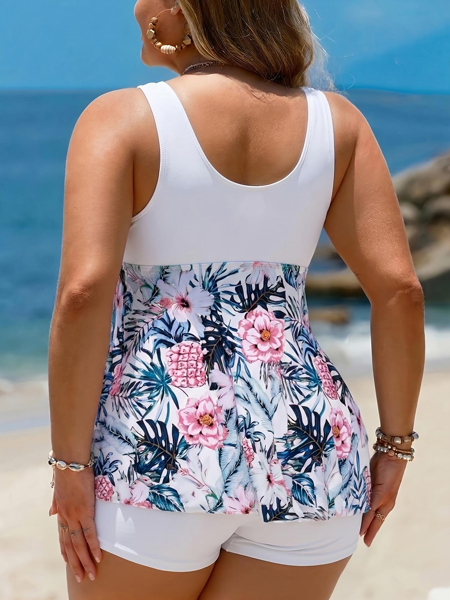 Swimsuit for Women, Womens Plus Size Swim Dress Swimsuit One Piece Tummy Control Bathing Suit Flowy Body Shaping Swimwear
