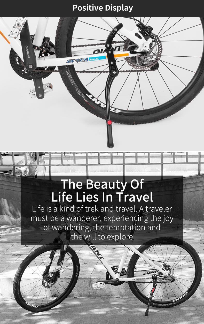 ROCKBROS Bike Kickstand for Mountain Bike Bicycle Kickstand Adults 24 inch to 28 inch Adjustable Bike Side Stand
