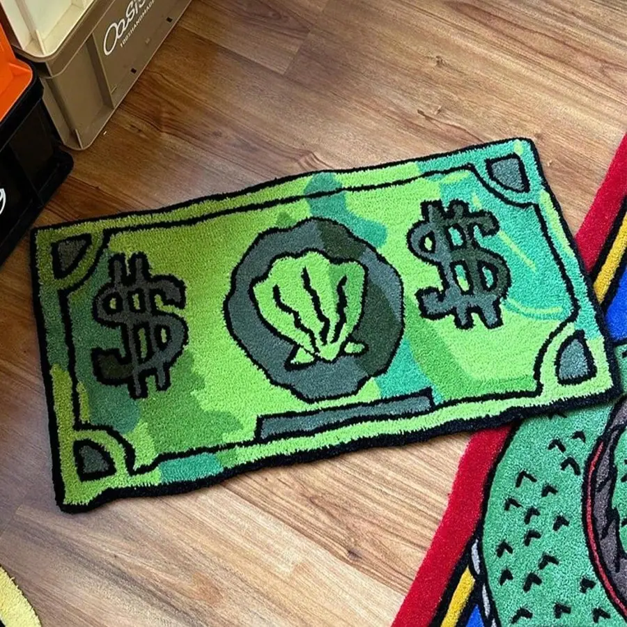Mr. Eugene H. Krabs Coin Rug, 40cm X 60cm, Non-Slip Floor Mat, Cool Rug, Ideal for Bedroom, Living Room, Entryway, Perfect Christmas Gift