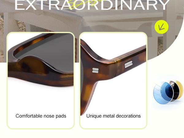 SOJOS Retro Rectangular Polarized Sunglasses Womens Mens, 80s 90s Small Trendy Slim Narrow Square Sunnies