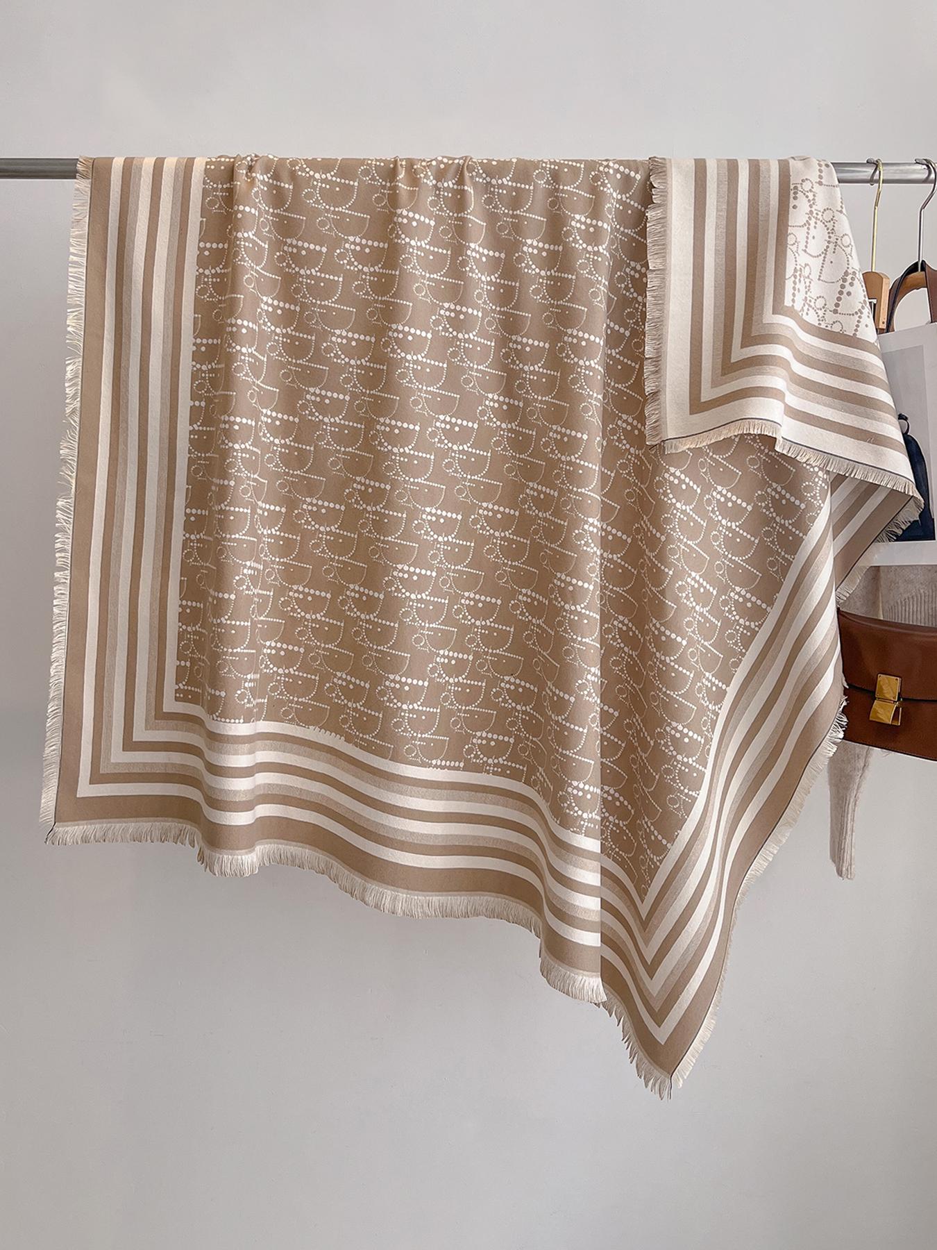 Women's Elegant Shawl Scarf, All-Over Print, Double-Sided Design, Warm Winter Outdoor Wrap, High-Quality Imitation Cashmere