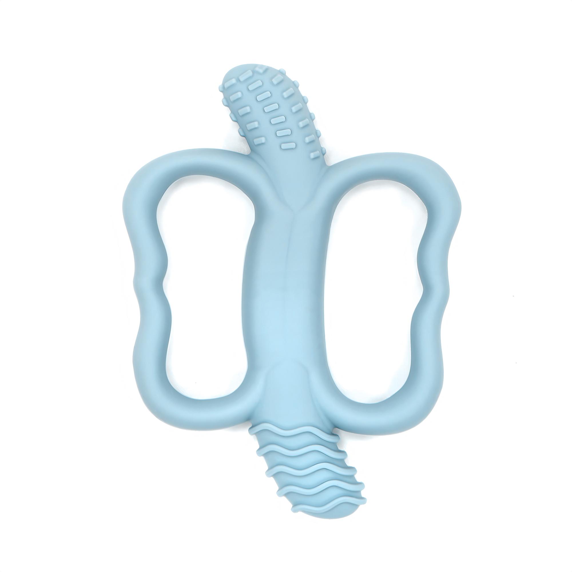 Baby teething toys, two-end textured banana-shaped massage teether with easy-to-grip handles, food-grade silicone, suitable for babies over 3 months old, girls and boys, Christmas and Halloween gifts