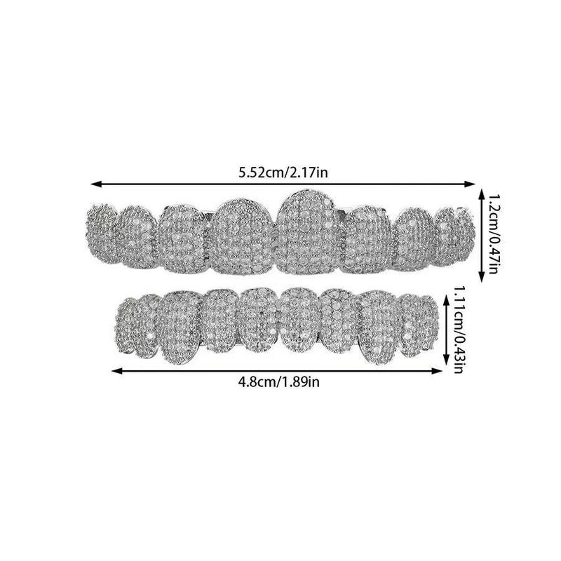Hip-hop style - teeth with tiny diamonds embedded in the braces. Dental accessories, jewelry in the air, a gift.