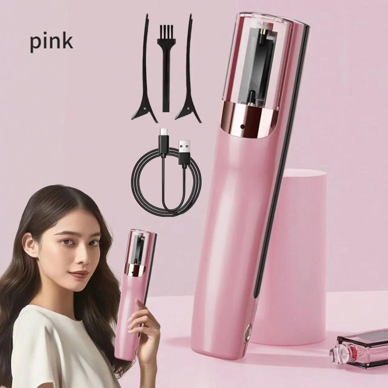 Portable Electric Split End Trimmer, Automatic Hair Tail Cleanup, Essential Long Hair Care Tool, Home & Travel Friendly